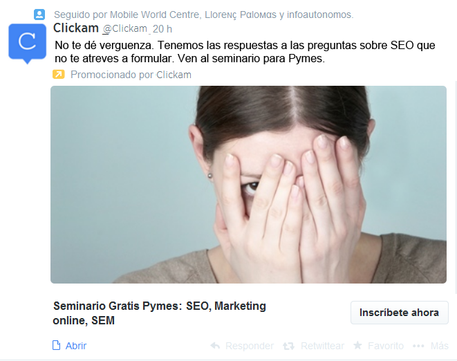 anuncio promocionado twitter